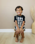Checkered Overall Shorts