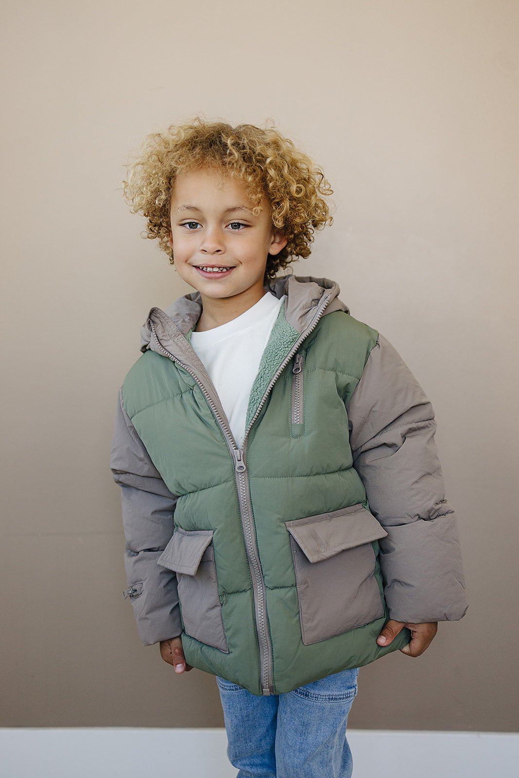 Blaze Puffer Coat - Olive + Scout