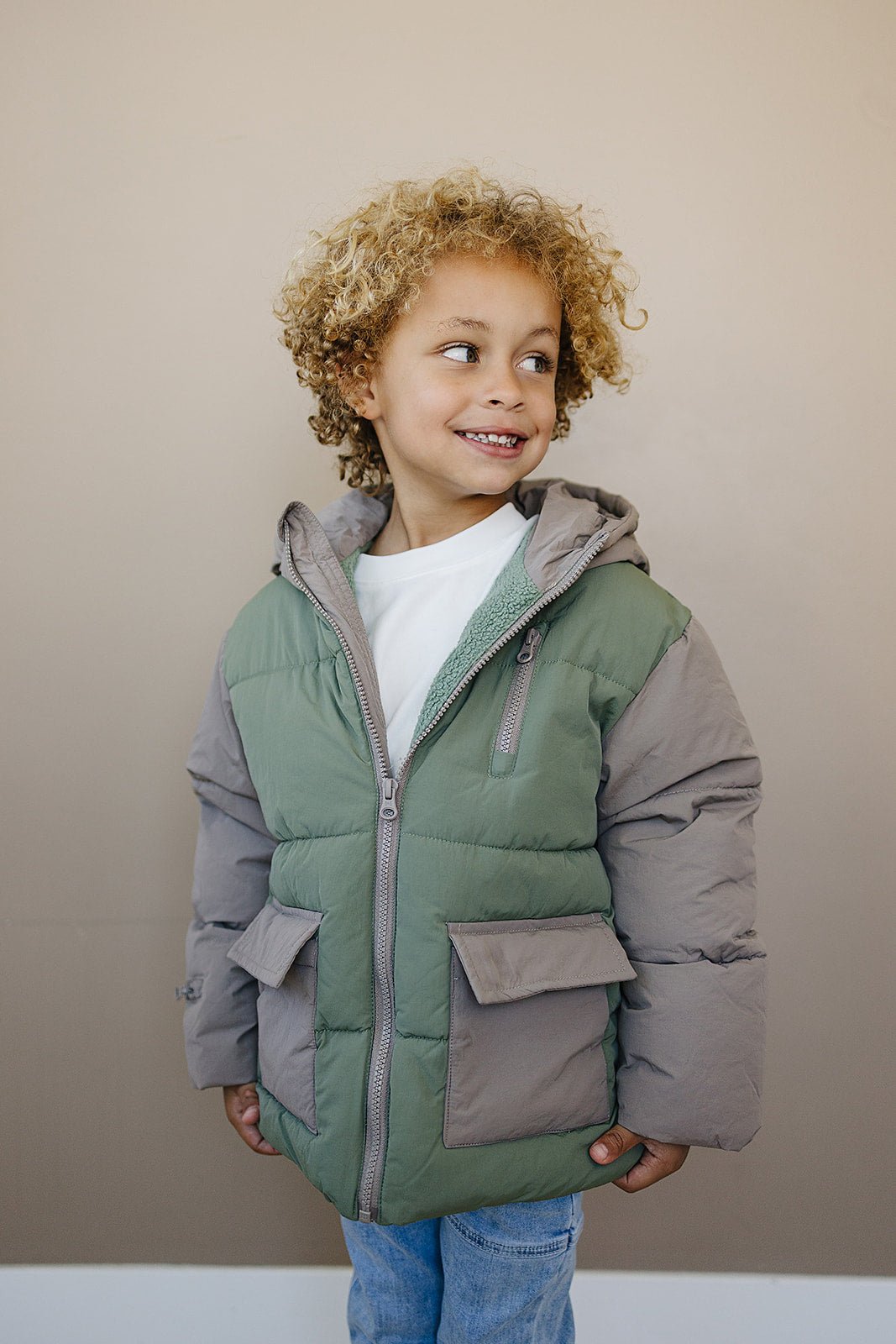 Blaze Puffer Coat - Olive + Scout