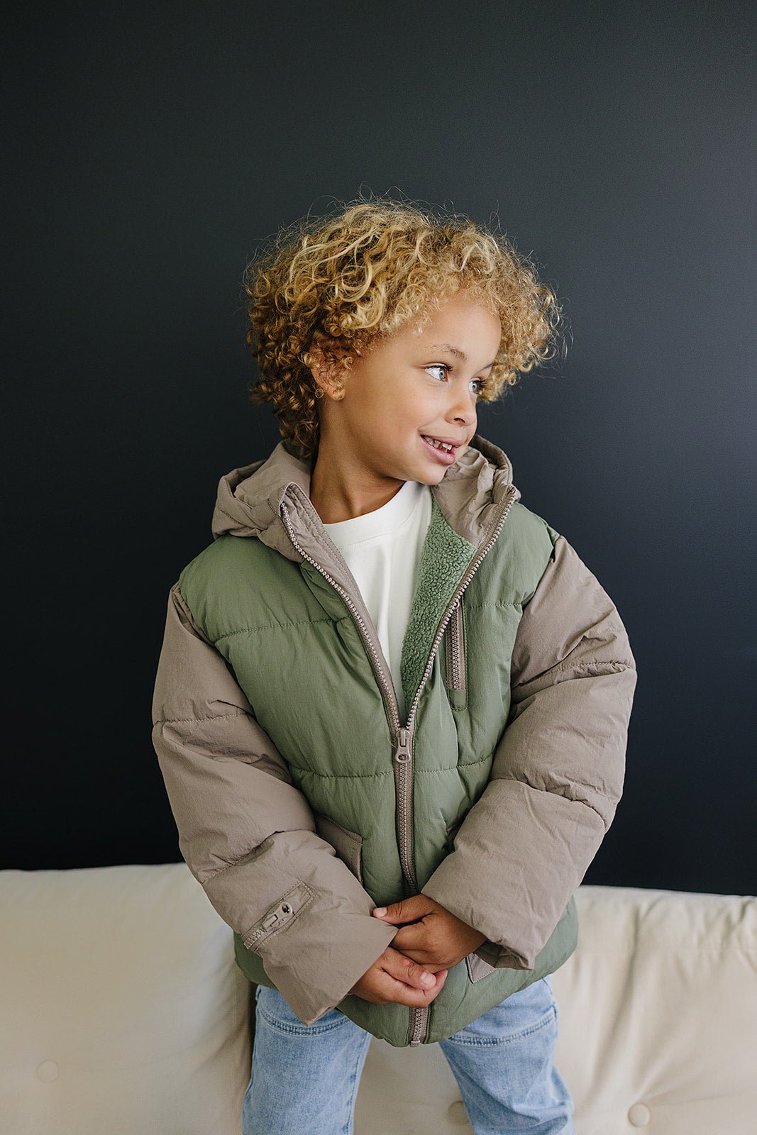 Blaze Puffer Coat - Olive + Scout