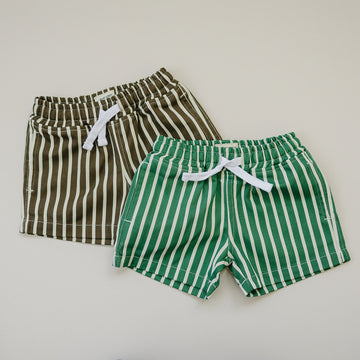 Cabana Striped Shorts - Olive + Scout