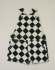 Checkered Overall Shorts - Olive + Scout