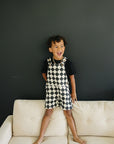 Checkered Overall Shorts - Olive + Scout
