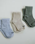 Crew Socks 3 Pack - Olive + Scout