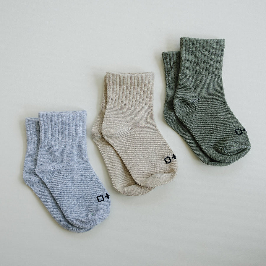 Crew Socks 3 Pack - Olive + Scout