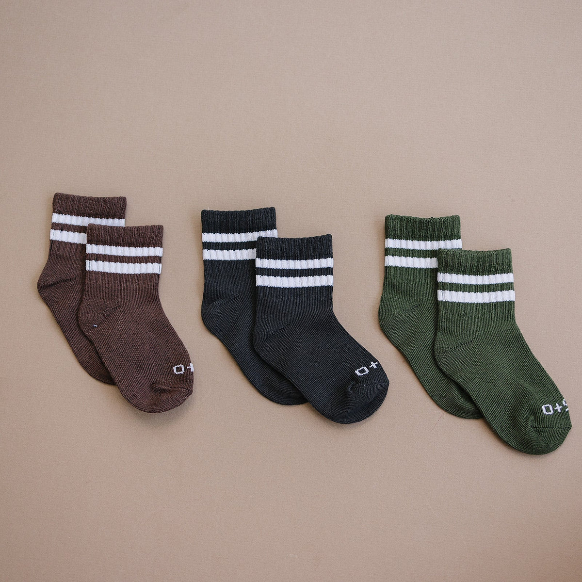 Crew Socks Autumn 3 Pack - Olive + Scout