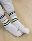 Crew Socks Striped 3 Pack - Olive + Scout