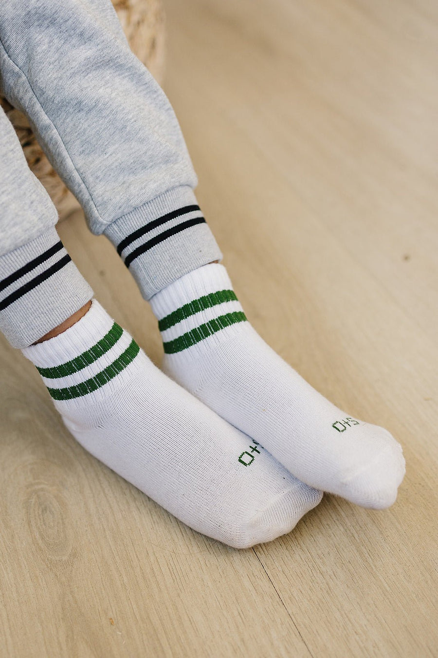 Crew Socks Striped 3 Pack - Olive + Scout