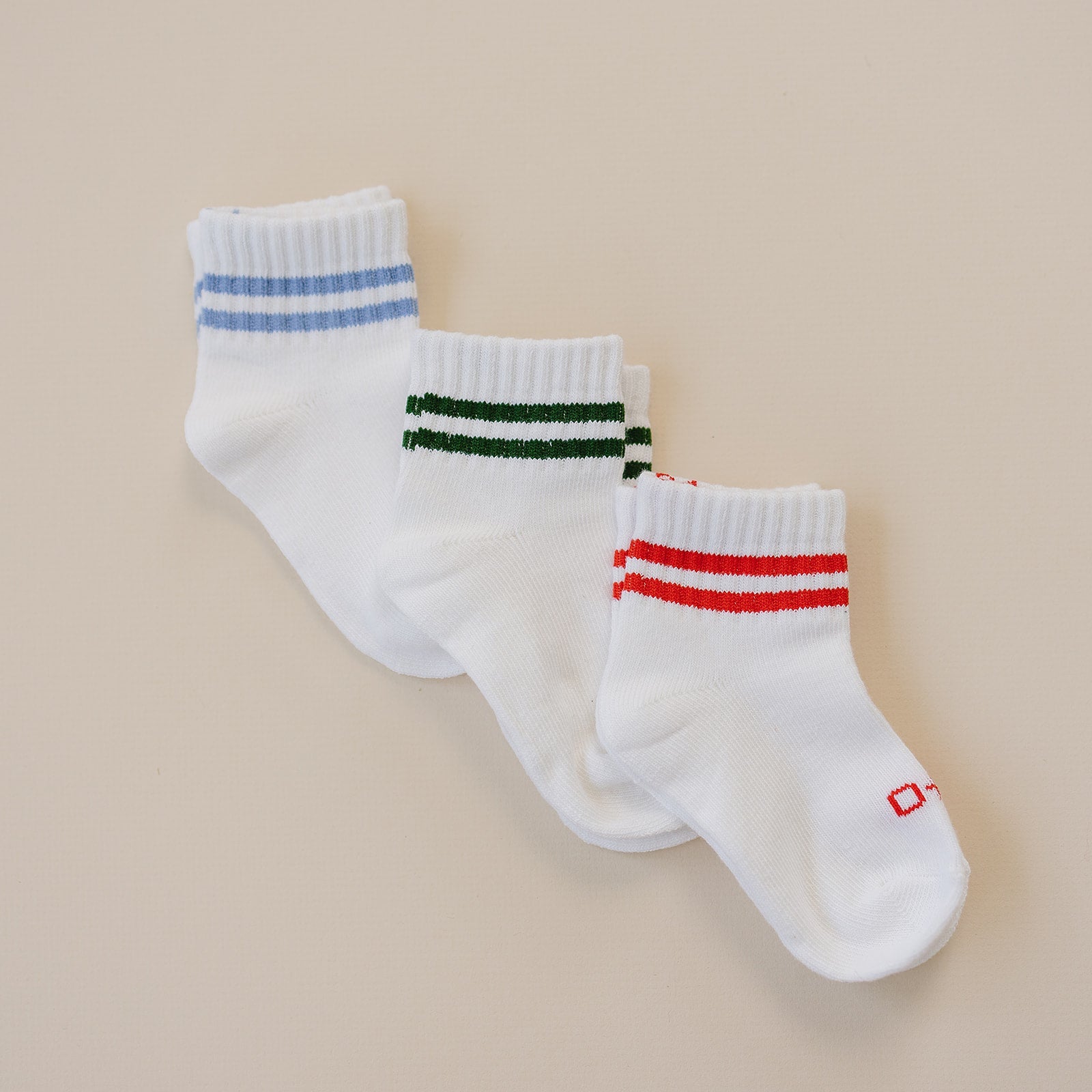Crew Socks Striped 3 Pack - Olive + Scout