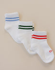 Crew Socks Striped 3 Pack - Olive + Scout