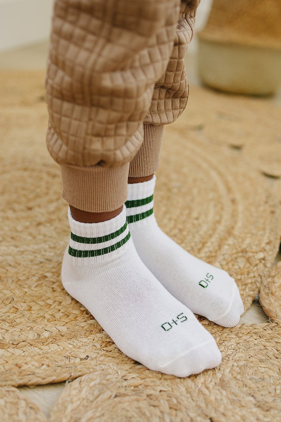 Crew Socks Striped 3 Pack - Olive + Scout