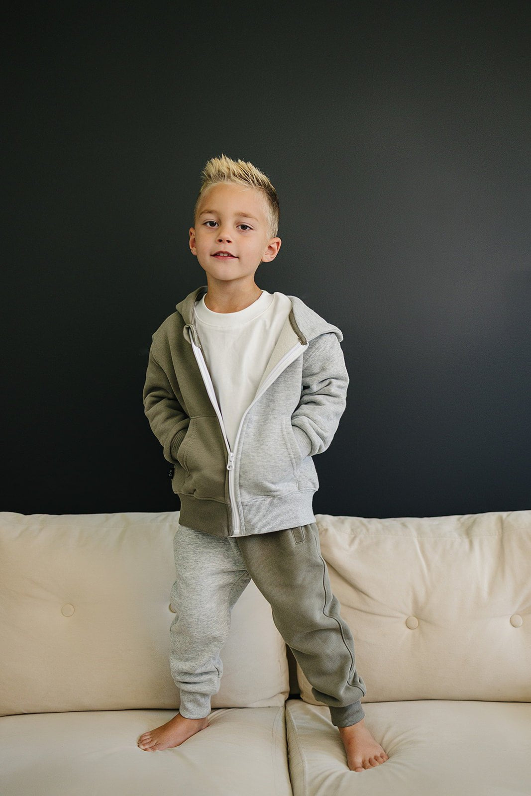 Dusty Zip Up Jogger Set - Olive + Scout