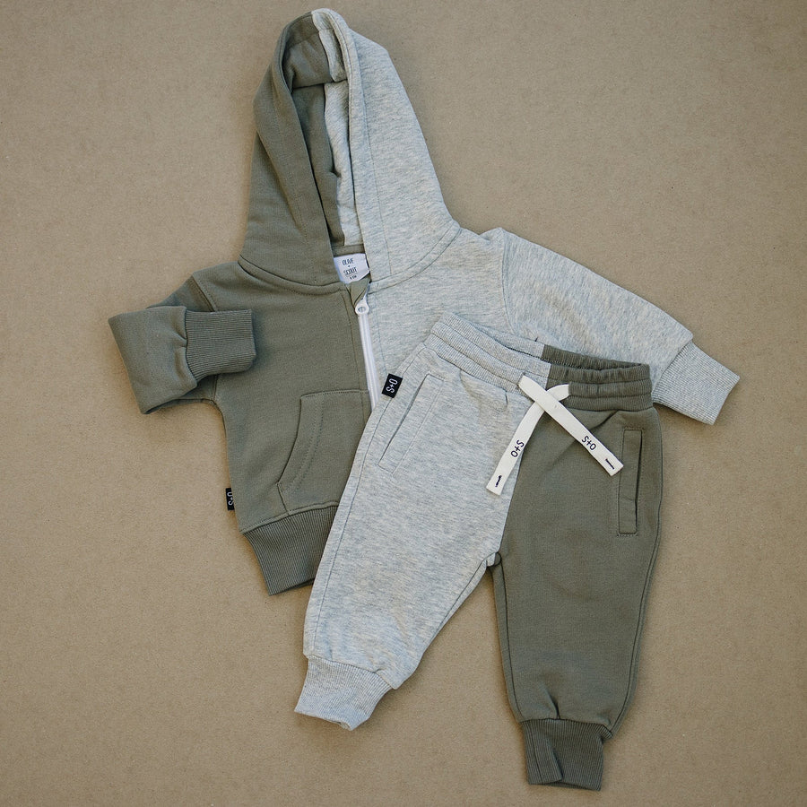 Dusty Zip Up Jogger Set - Olive + Scout