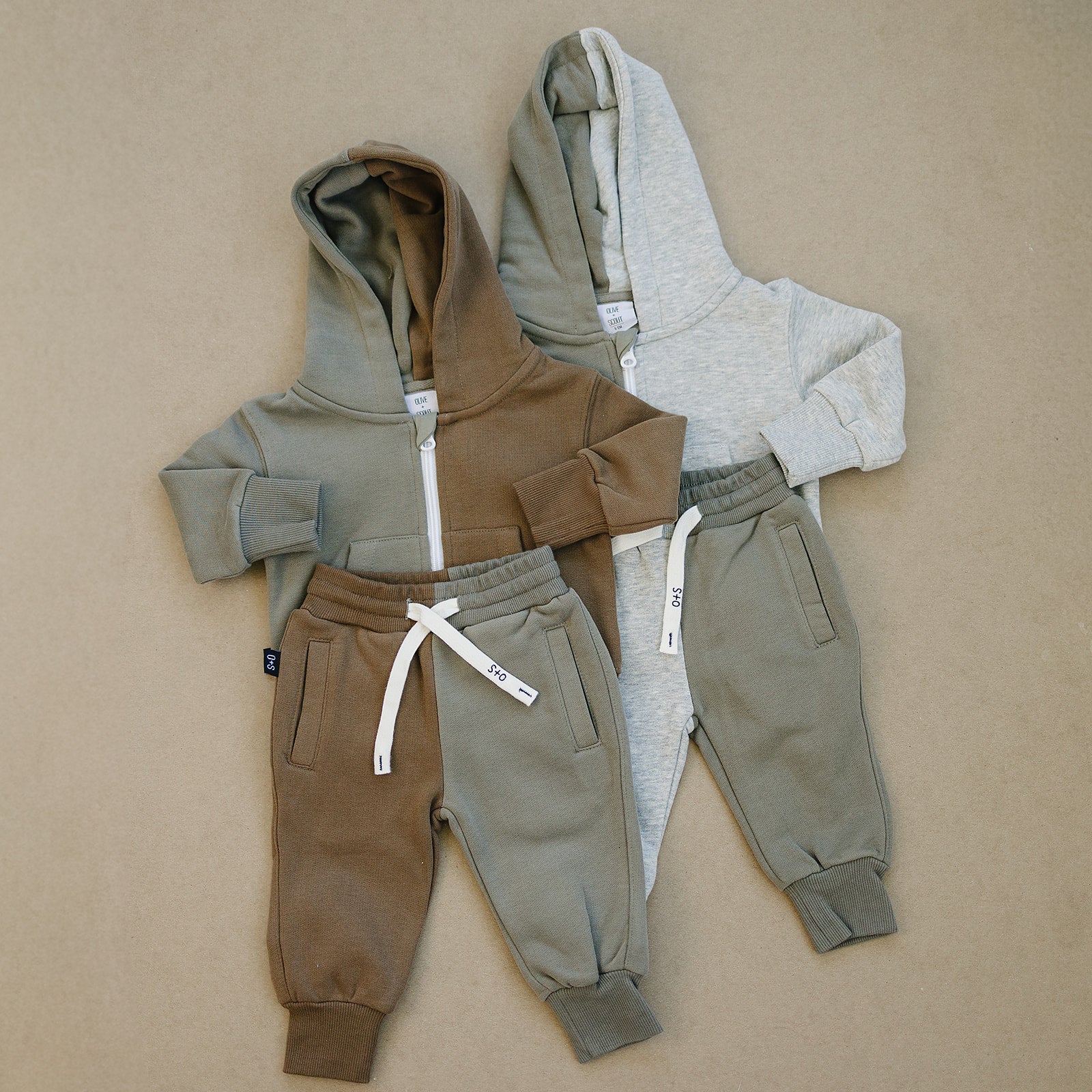 Dusty Zip Up Jogger Set - Olive + Scout