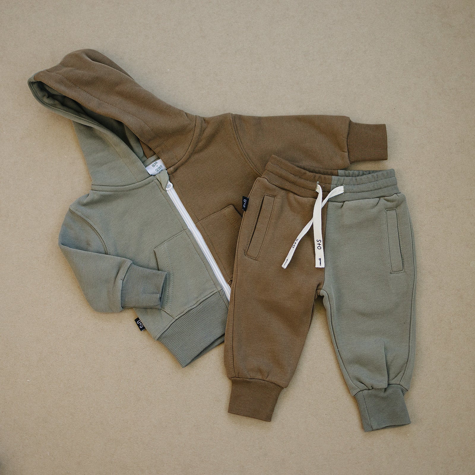Dusty Zip Up Jogger Set - Olive + Scout