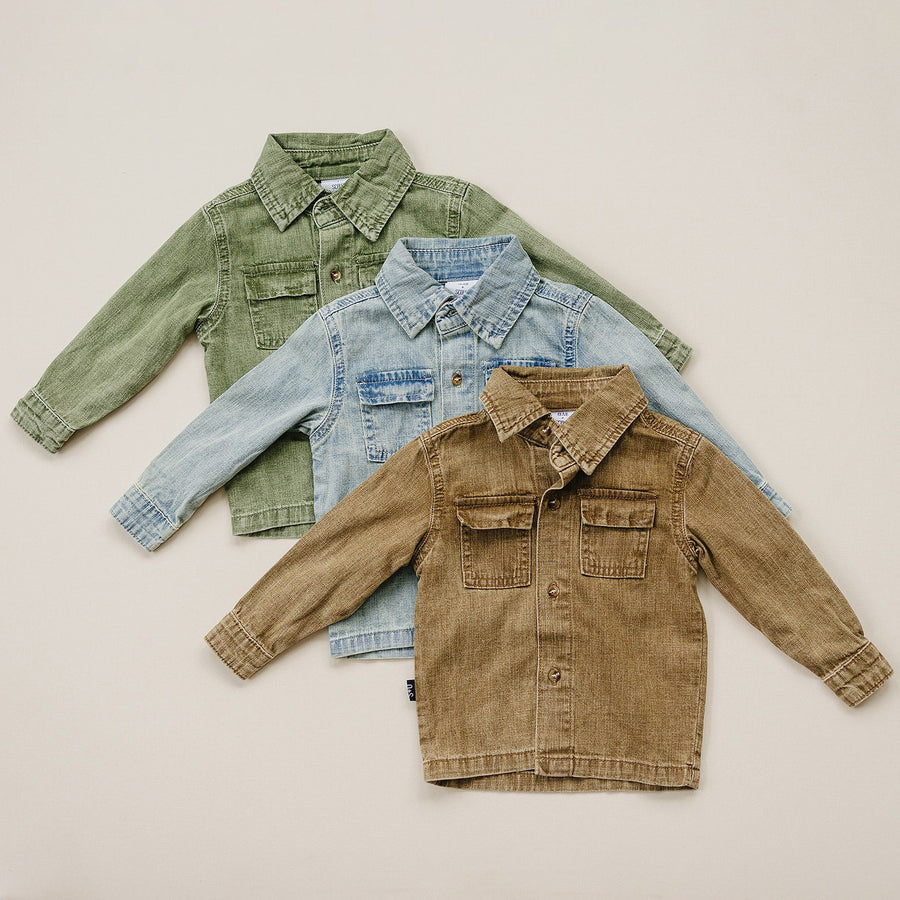 Jagger Denim Shirt - Olive + Scout