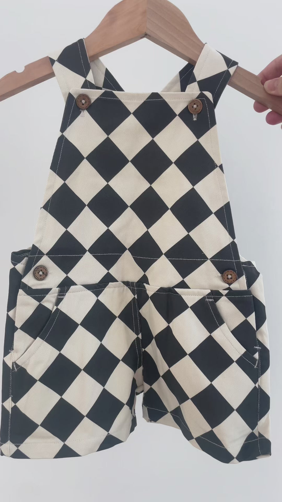 Checkered Overall Shorts