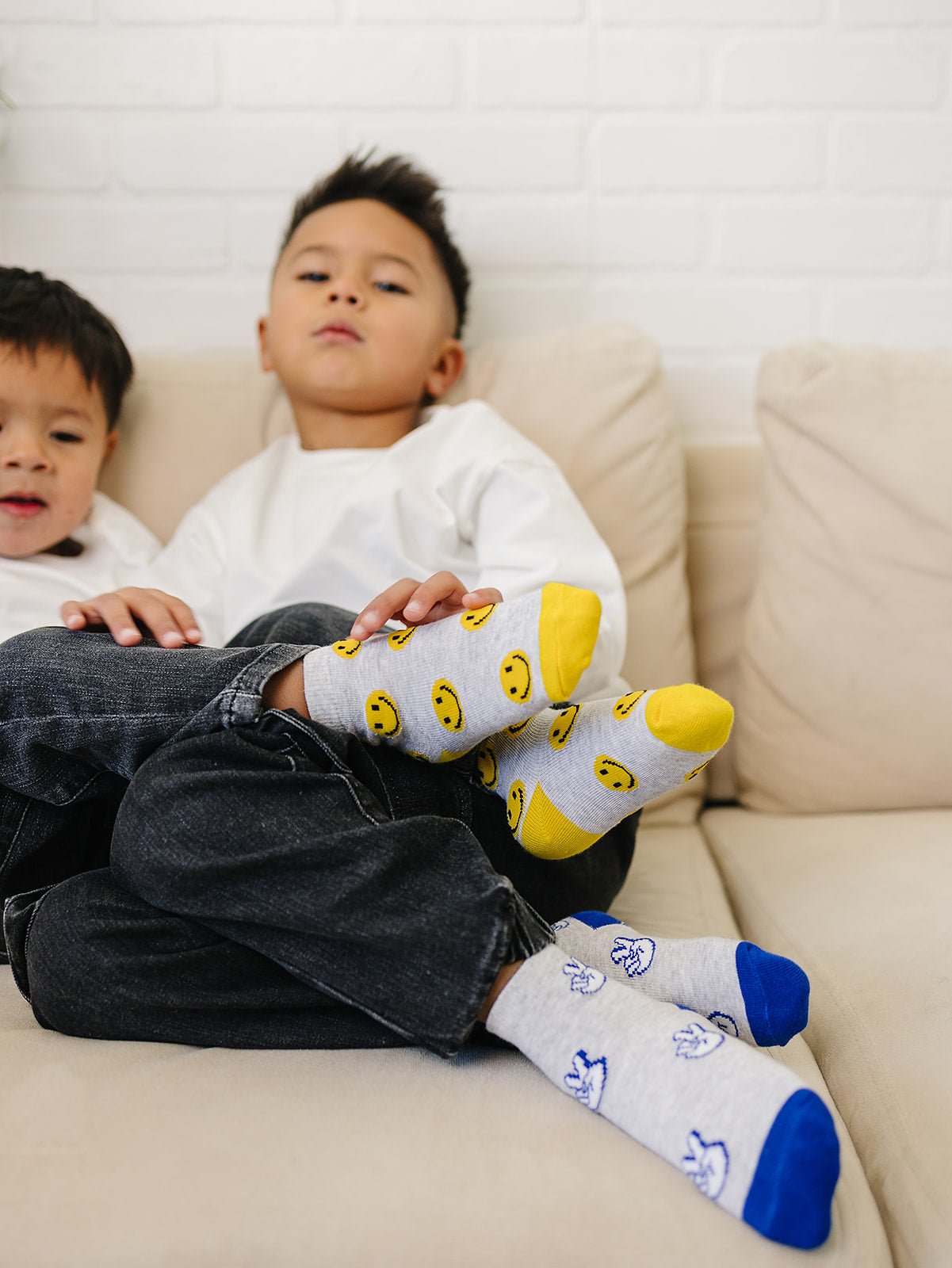 Smiley/Peace Socks 2 Pack - Olive + Scout