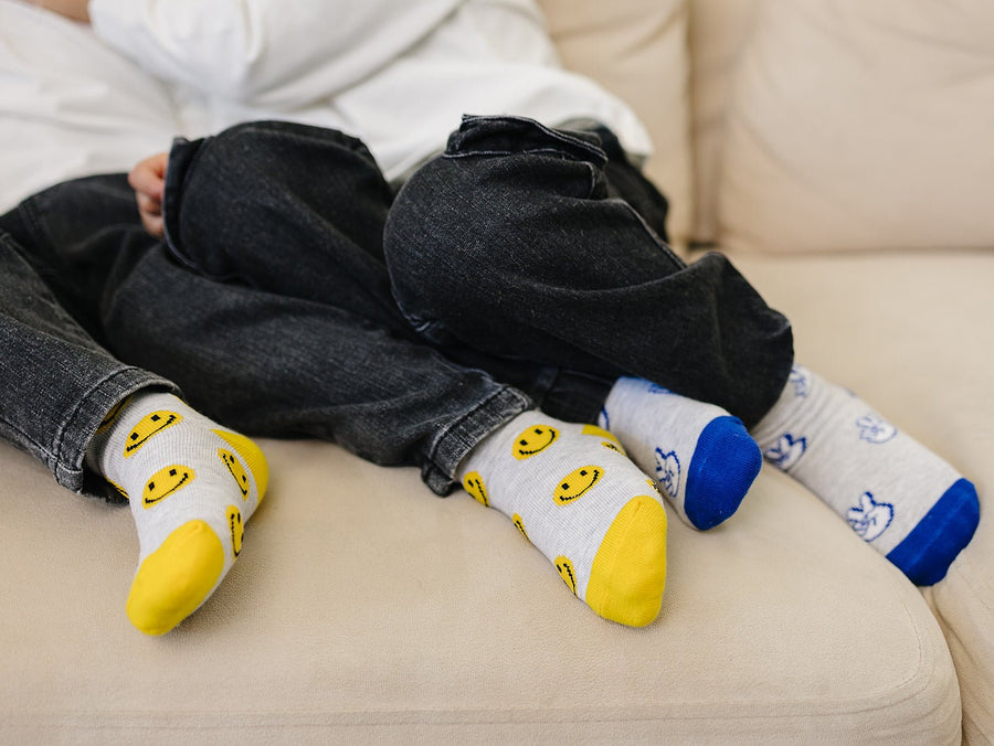 Smiley/Peace Socks 2 Pack - Olive + Scout