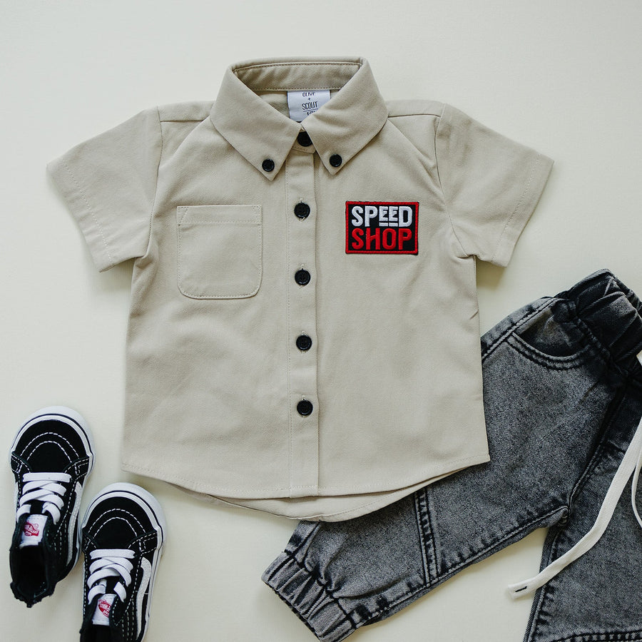 Speed Shop Work Shirt - Olive + Scout