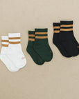 Crew Socks 3 Pack - Olive + Scout